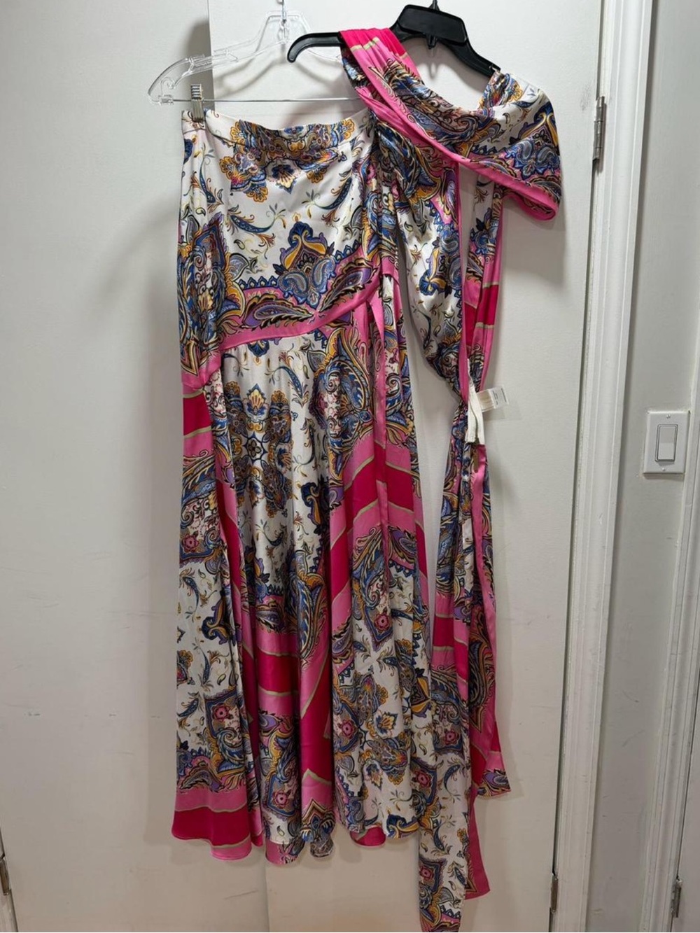 Bronx and Banco Pink Paisley Halter Cutout Maxi Dress - Picture 2 of 5